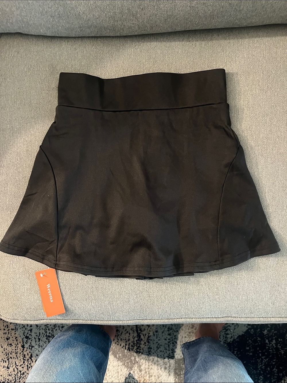 Werena Women’s Black Athletic Skort back zip pocket